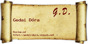 Gedai Dóra névjegykártya